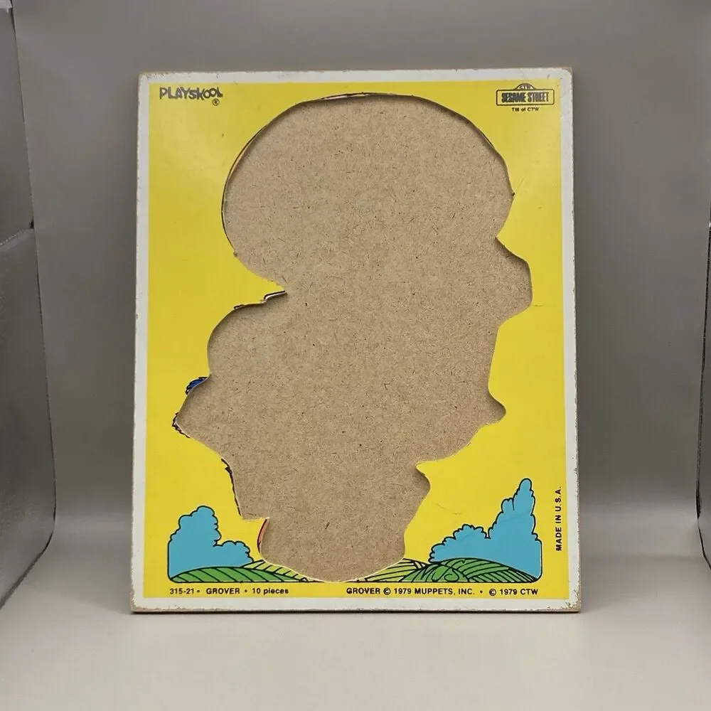 Vintage Playskool Sesame Street Grover Muppets Inc. Puzzle 1979 10 pc 2-5 Muppet